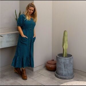 LONGWAY Haven Dress in Green Plaid